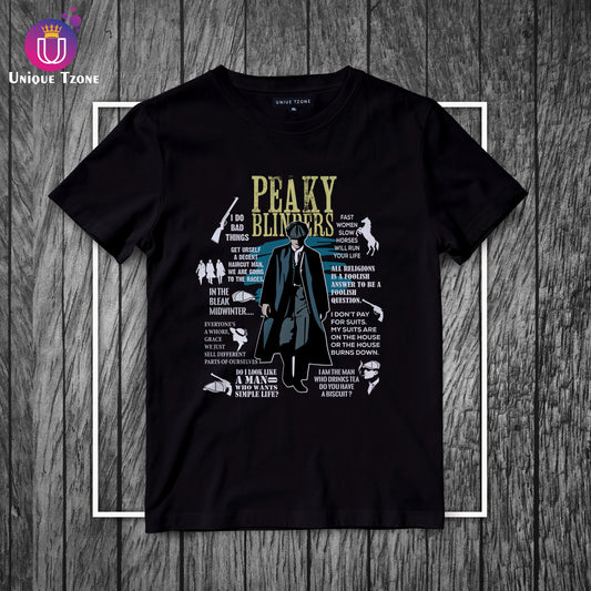 Peaky Blinders Black Round Neck Half Sleeve Cotton T-shirt