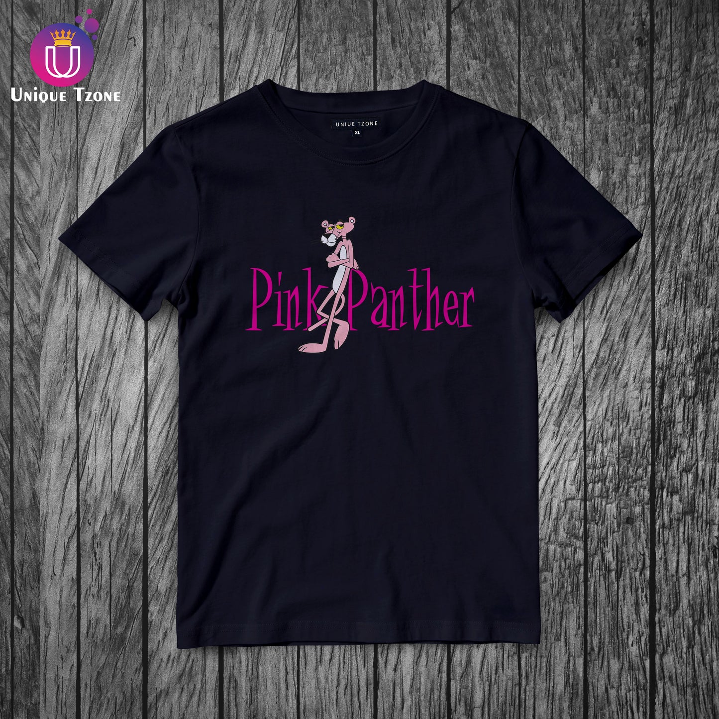 Pink Panther Women Cotton Graphics Half Sleeve T-shirt