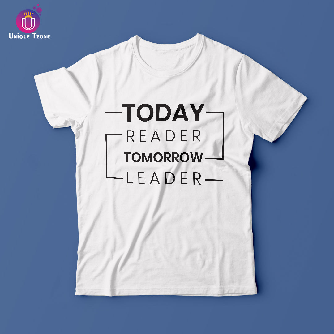 Today Reader Tomorrow Leader Half Sleeve Cotton T-shirt
