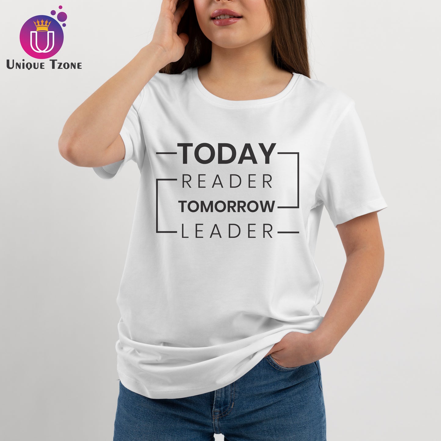Today Reader Tomorrow Leader Half Sleeve Cotton T-shirt